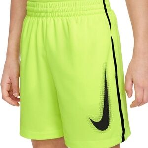 NWT Nike Big Boys Multi Dri-fit Graphic Training Shorts - Volt/black/black